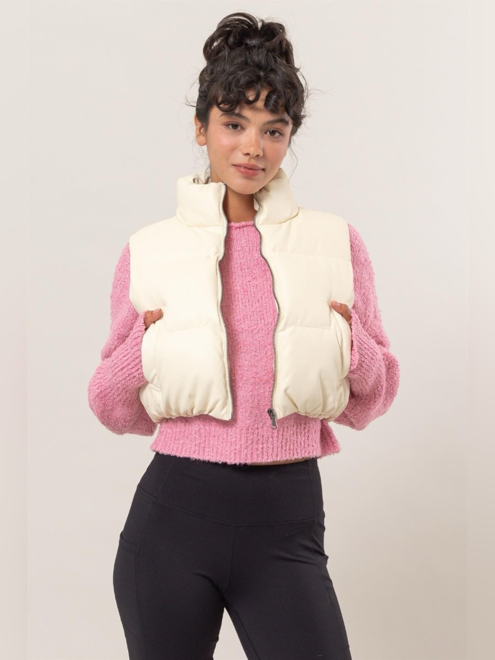 HYFVE Pocketed Solid Vest Coat